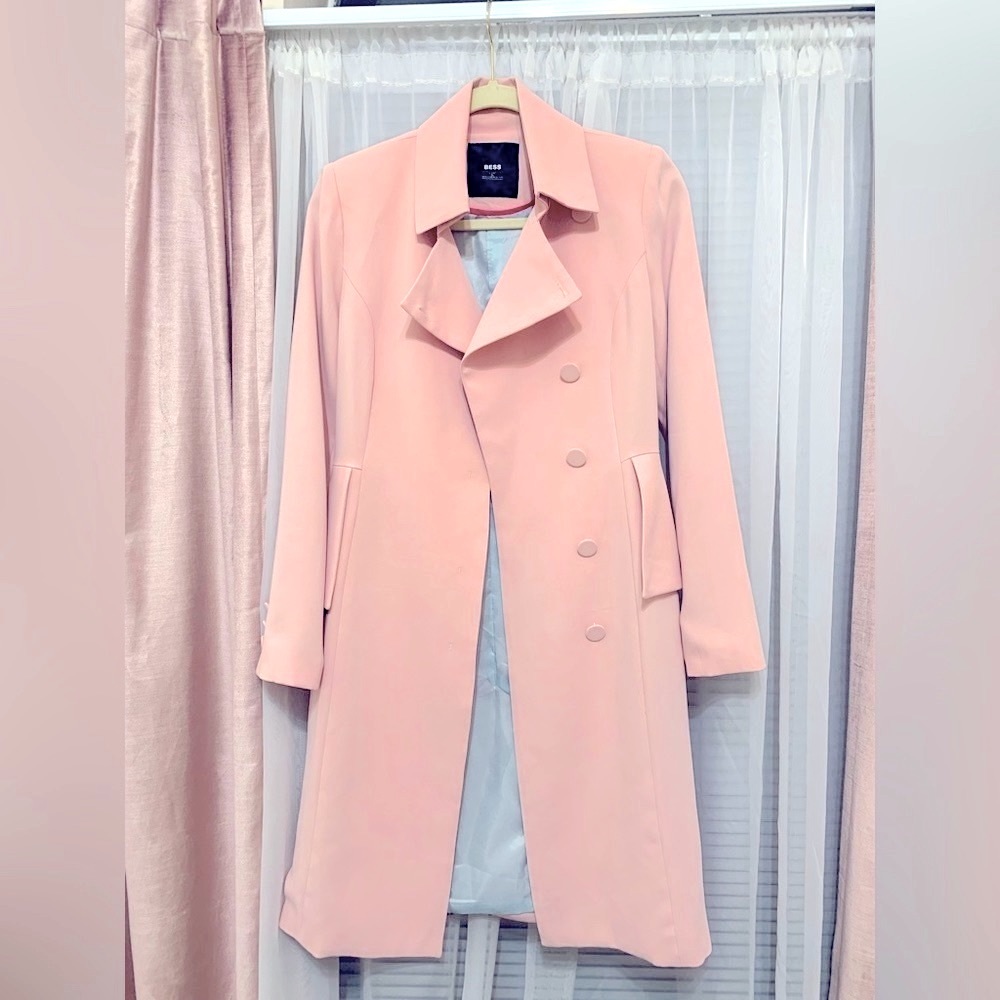 Bess Long Peplum Jacket Barbie Pink